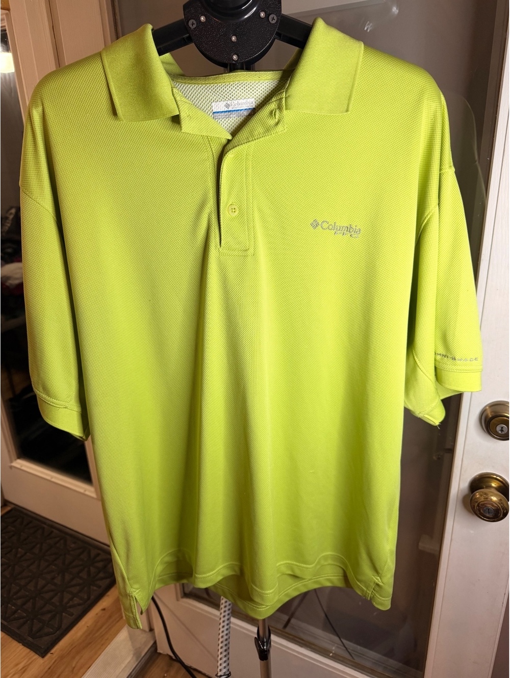 Columbia Neon Green Polo Shirt